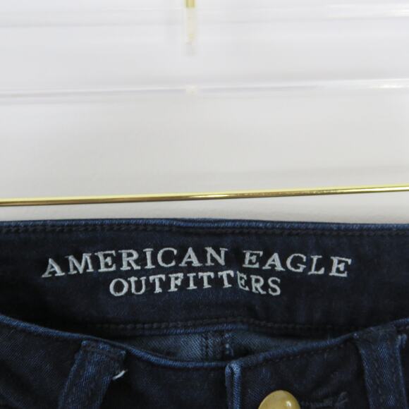 American Eagle Dark Wash High Rise Skinny Jeans Size 0 Long 0L High Waist Jeans - Picture 5 of 5